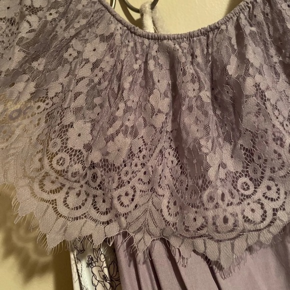 NWOT Off the shoulder long Lavender Dress - Picture 4 of 7